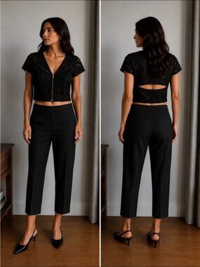 Banana Republic Black Cropped Dress Pants
